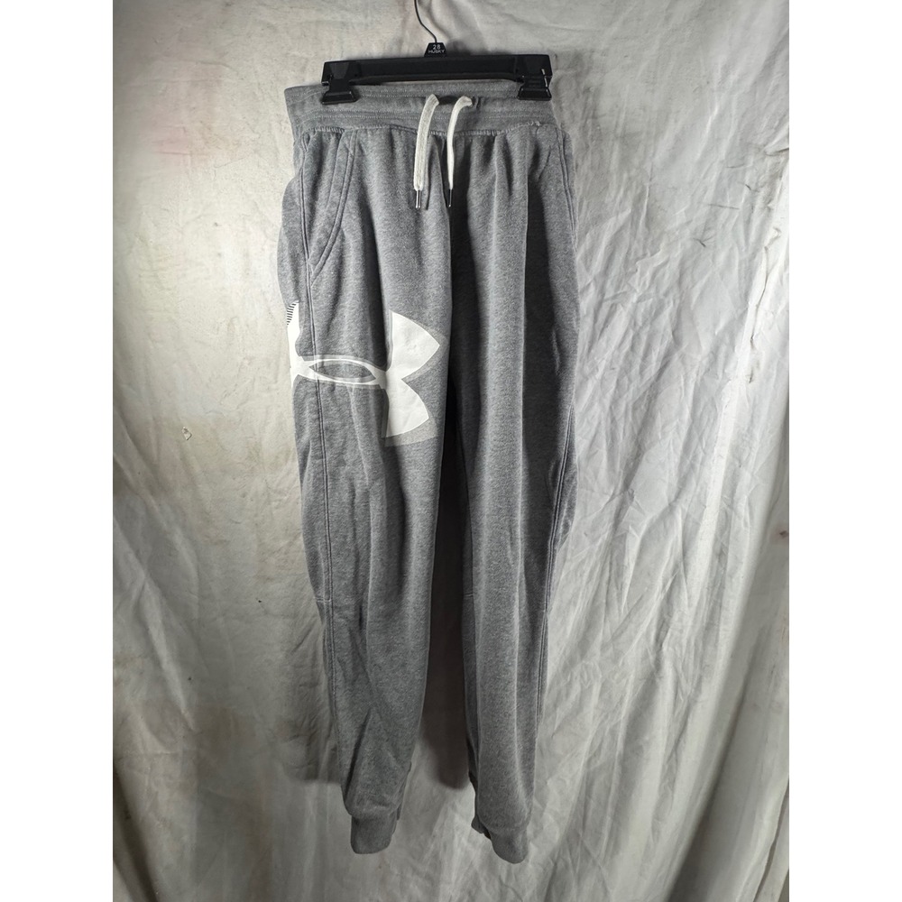 Under Armour Mens XS Gray Rival Fleece Joggers Loose Sweatpants Logo Athletic